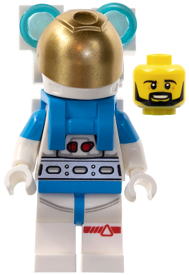 Lunar Research Astronaut - Male, White and Dark Azure Suit, White Helmet, Metallic Gold Visor, Backpack Lights, Beard – ГРАДСКИ