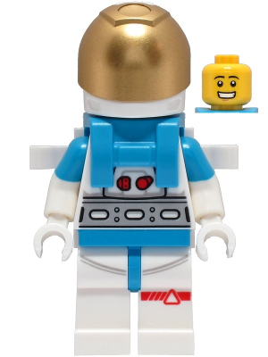 Lunar Research Astronaut - Male, White and Dark Azure Suit, White Helmet, Metallic Gold Visor, Backpack Clips, Open Mouth Smile – ГРАДСКИ