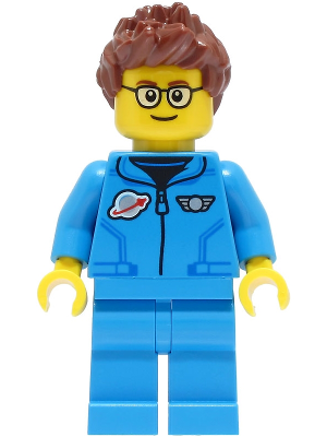 Lunar Research Astronaut - Male, Dark Azure Jumpsuit, Reddish Brown Spiked Hair, Glasses – ГРАДСКИ