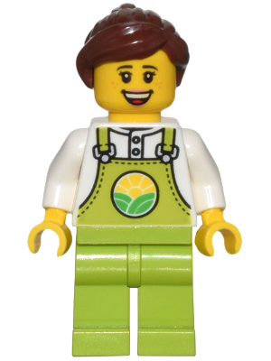 Farmer - Female, Lime Overalls over White Shirt, Lime Legs, Reddish Brown Hair, Freckles – ГРАДСКИ