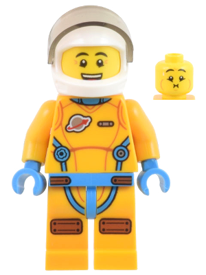 Lunar Research Astronaut - Male, Bright Light Orange and Dark Azure Suit, White Helmet, Trans-Brown Visor (Lieutenant Jamie) – ГРАДСКИ