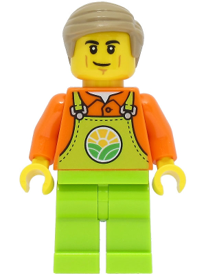 Train Worker - Male, Orange Shirt, Lime Overalls, Dark Tan Hair – ГРАДСКИ
