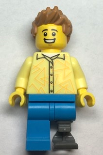 Grocery Store Customer - Male, Bright Light Yellow Shirt, Dark Azure Legs with Prosthetic Leg, Medium Nougat Hair – ГРАДСКИ