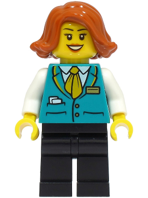 Bus Driver - Female, Dark Turquoise Vest, Black Legs, Dark Orange Hair – ГРАДСКИ