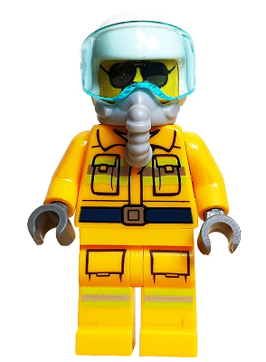 Fire - Reflective Stripes, Bright Light Orange Suit, White Helmet, Breathing Apparatus, Sunglasses – ГРАДСКИ