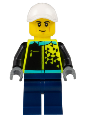 Sports Car Driver - Male, White Cap, Neon Yellow Jacket, Dark Blue Legs – ГРАДСКИ