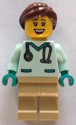 Veterinarian - Female, Light Aqua Scrubs, Tan Legs, Reddish Brown Hair – ГРАДСКИ