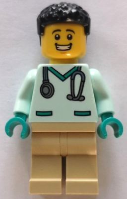 Veterinarian - Male, Light Aqua Scrubs, Tan Legs, Black Hair – ГРАДСКИ
