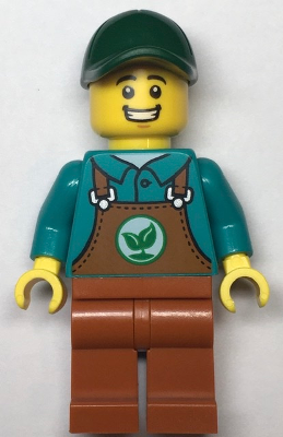 Gardener - Male, Dark Orange Overalls over Dark Turquoise Shirt, Dark Orange Legs, Dark Green Cap – ГРАДСКИ