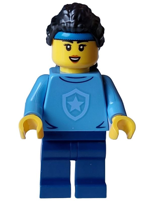 Police - City Officer in Training Female, Medium Blue Shirt with Badge, Dark Blue Legs, Black Hair, Headband – ГРАДСКИ