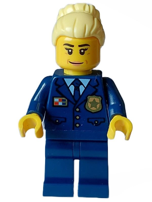 Police - City Chief Female, Dark Blue Jacket and Legs, Bright Light Yellow Hair, Smile – ГРАДСКИ