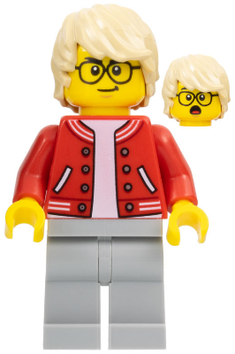 Stuntz Photographer - Male, Red Jacket over White Shirt, Light Bluish Gray Legs, Tan Hair, Glasses – ГРАДСКИ