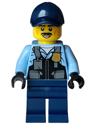 Police - City Officer Male, Safety Vest with Police Badge, Dark Blue Legs, Dark Blue Cap, Black Moustache – ГРАДСКИ