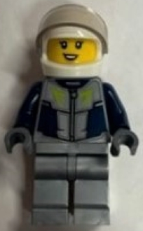 Race Car Driver - Female, Dark Blue and Flat Silver Racing Suit, White Helmet – ГРАДСКИ