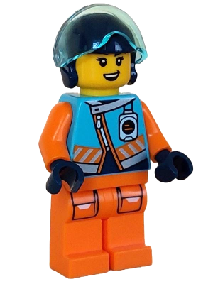 Arctic Explorer Pilot - Female, Medium Azure Jacket, Name Badge, Dark Blue Helmet, Trans-Light Blue Visor – ГРАДСКИ