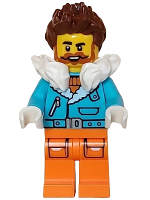 Arctic Explorer Captain - Male, Medium Azure Jacket, White Fur Collar, Reddish Brown Hair, Dark Orange Beard – ГРАДСКИ