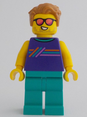 Ice-Cream Shop Customer - Male, Dark Purple Sleeveless Shirt with Stripes, Dark Turquoise Legs, Medium Nougat Hair, Sunglasses – ГРАДСКИ