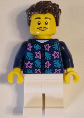 Apartment Building Resident - Male, Dark Blue Jacket with Flowers and Leaves, White Legs, Dark Brown Hair, Moustache – ГРАДСКИ