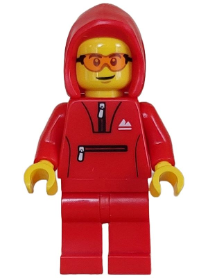 Mountain Bike Cyclist - Male, Red Tracksuit / Hoodie, Safety Glasses – ГРАДСКИ