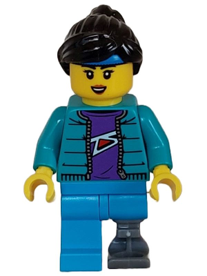 Skateboarder - Female, Dark Turquoise Jacket over Dark Purple Shirt, Dark Azure Legs with Prosthetic Leg – ГРАДСКИ