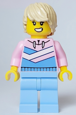 Tuk Tuk Driver - Female, Bright Pink Hoodie, Bright Light Blue Legs, Tan Hair – ГРАДСКИ