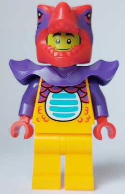 Comic Shop Guy - Male, Bright Light Orange Dragon Suit and Legs, Red Dragon Head, Dark Purple Shoulder Armor – ГРАДСКИ