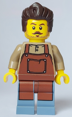 Barber - Male, Reddish Brown Apron, Sand Blue Legs, Dark Brown Hair, Stubble – ГРАДСКИ