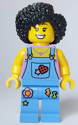 Street Performer / Busker - Female, Medium Lavender Top, Medium Blue Overalls and Legs, Black Hair – ГРАДСКИ