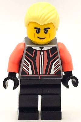 Race Car Driver - Male, Black and Coral Racing Suit, Black Legs, Bright Light Yellow Hair – ГРАДСКИ