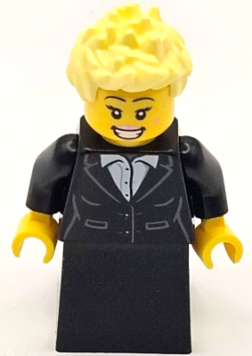Carol Singer - Female, Black Suit Jacket with White Button Up Shirt, Black Skirt, Bright Light Yellow Spiked Hair – ГРАДСКИ