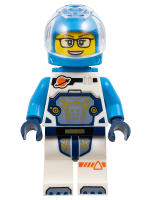 Astronaut - Female, White Spacesuit with Dark Azure Arms, Dark Azure Helmet, Trans-Clear Visor, Dark Azure Jet Pack, Glasses – ГРАДСКИ