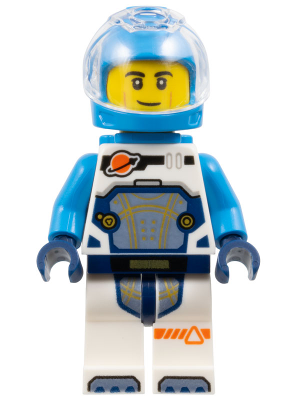 Astronaut - Male, White Spacesuit with Dark Azure Arms, Dark Azure Helmet, Trans-Clear Visor, Dark Azure Jet Pack, Smirk – ГРАДСКИ