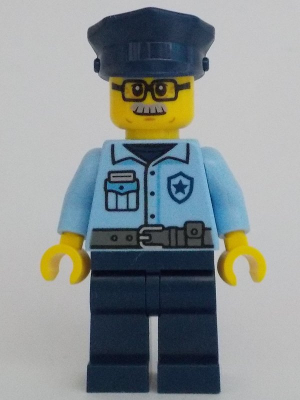 Police - City Officer Male, Bright Light Blue Shirt, Dark Blue Legs, Light Bluish Gray Moustache and Black Glasses – ГРАДСКИ