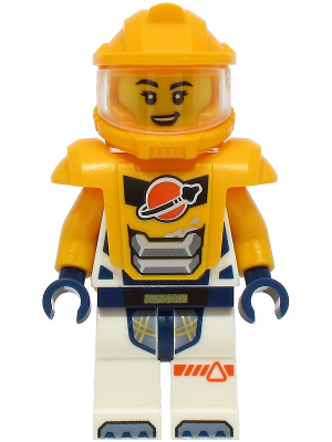 Astronaut - Female, White Spacesuit with Bright Light Orange Arms, Bright Light Orange Helmet, Trans-Clear Visor, Bright Light Orange Armor – ГРАДСКИ