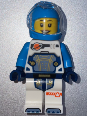 Astronaut - Female, White Spacesuit with Dark Azure Arms, Dark Azure Helmet, Trans-Clear Visor – ГРАДСКИ