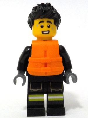 Fire - Male, Black Jacket and Legs with Reflective Stripes, Black Spiked Hair, Orange Life Jacket – ГРАДСКИ