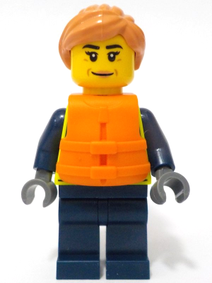 Police - City Officer Female, Neon Yellow Safety Vest, Orange Life Jacket, Nougat Hair – ГРАДСКИ