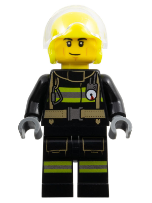Fire - Male, Helicopter Pilot, Black Jacket and Legs with Reflective Stripes, Neon Yellow Flight Helmet – ГРАДСКИ