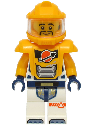 Astronaut - Male, White Spacesuit with Bright Light Orange Arms, Bright Light Orange Helmet, Trans-Clear Visor, Bright Light Orange Armor – ГРАДСКИ
