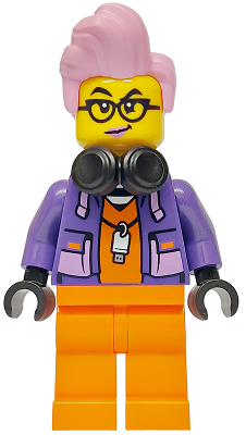 Police - City Jail Prisoner Female, Orange Prison Jumpsuit, Dark Purple Jacket, Black Headphones, Bright Pink Hair, Black Glasses – ГРАДСКИ