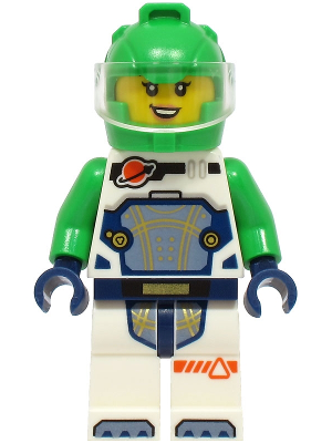 Astronaut - Female, White Spacesuit with Bright Green Arms, Bright Green Helmet, Trans-Clear Visor – ГРАДСКИ