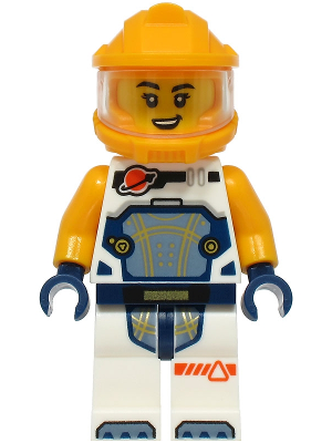 Astronaut - Female, White Spacesuit with Bright Light Orange Arms, Bright Light Orange Helmet, Trans – ГРАДСКИ