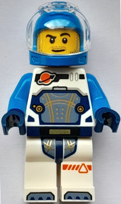 Astronaut - Male, White Spacesuit with Dark Azure Arms, Dark Azure Helmet, Trans-Clear Visor, Stubbl – ГРАДСКИ