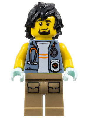 City Jungle Explorer - Sand Blue Jacket, Stethoscope, Dark Tan Legs, Black Hair – ГРАДСКИ