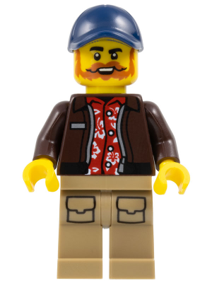 City Jungle Pilot - Dark Brown Jacket over Red Shirt, Dark Tan Legs, Dark Blue Cap – ГРАДСКИ