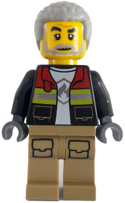 Fire - Male, Black Open Jacket with Reflective Stripes and Red Collar, Dark Tan Legs, Light Bluish G – ГРАДСКИ