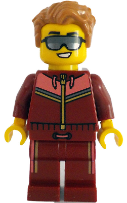 Tram Passenger - Male, Dark Red and Coral Jogging Suit, Medium Nougat Hair, Sunglasses – ГРАДСКИ