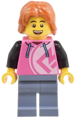Robot World Patron - Male, Dark Pink Hoodie, Sand Blue Legs, Dark Orange Hair – ГРАДСКИ