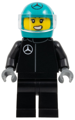 Formula 1 Driver, Mercedes - Female, Black Racing Suit, Dark Turquoise Helmet, Trans-Clear Visor – ГРАДСКИ