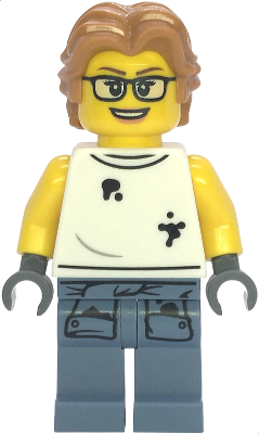 Scrapyard Worker - Female, White Sleeveless Shirt with Oil Stains, Sand Blue Legs with Shirt Sleeves with Oil Stains, Medium Nougat Wavy Hair, Glasses – ГРАДСКИ